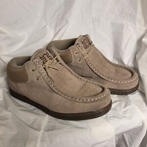 iPath Cats Skate Shoe Suede Lace Up Padded Tan Beige Men's Size 12 Slip On